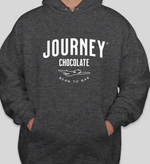 Load image into Gallery viewer, Charcoal Heather Journey Chocolate Logo Hoodie
